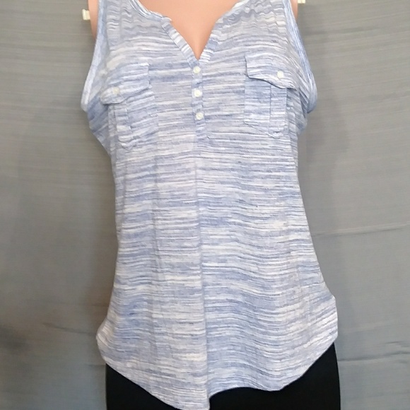 Sonoma blue and white heathered tank top sz L - Picture 2 of 7